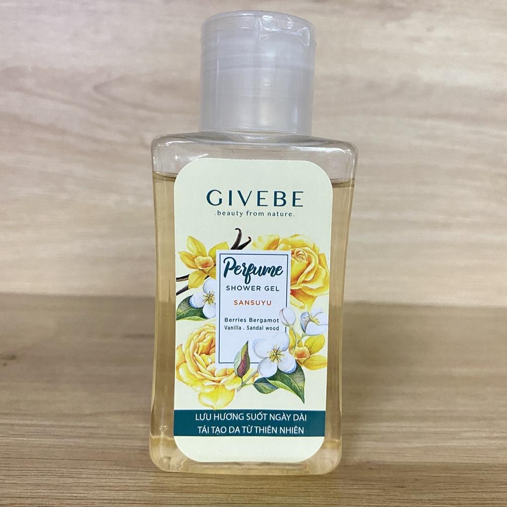 Sữa tắm GIVEBE Vàng - Sansuyu 80 ml hương nước hoa Ý tái tạo làn da, mềm mại, sạch mụn chiết suất thi