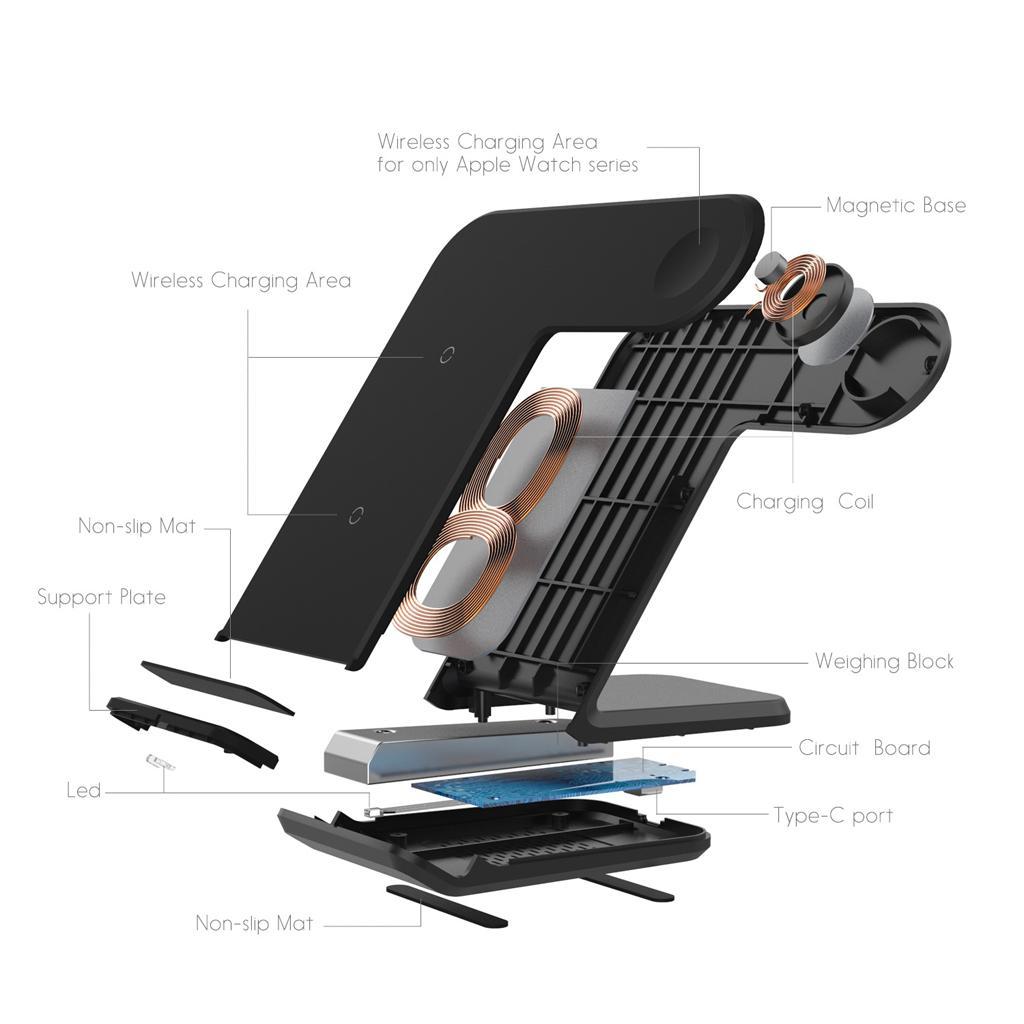 2 in1 Wireless Charger Charging Pad Stand Dock For Watch NEW