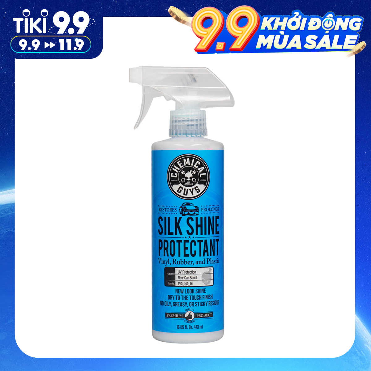 PHỤC HỒI TẠO ĐỘ MỚI CHO CAO SU, NỈ, NHỰA, TAPLO CHEMICAL GUYS SILK SHINE SPRAYABLE DRESSING (16OZ)