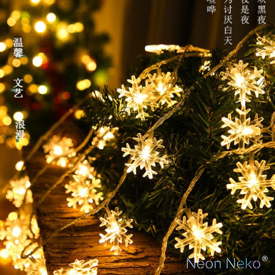 Dây led giáng sinh hình bông tuyết, trang trí phòng ngủ, trang trí cây thông Noel.