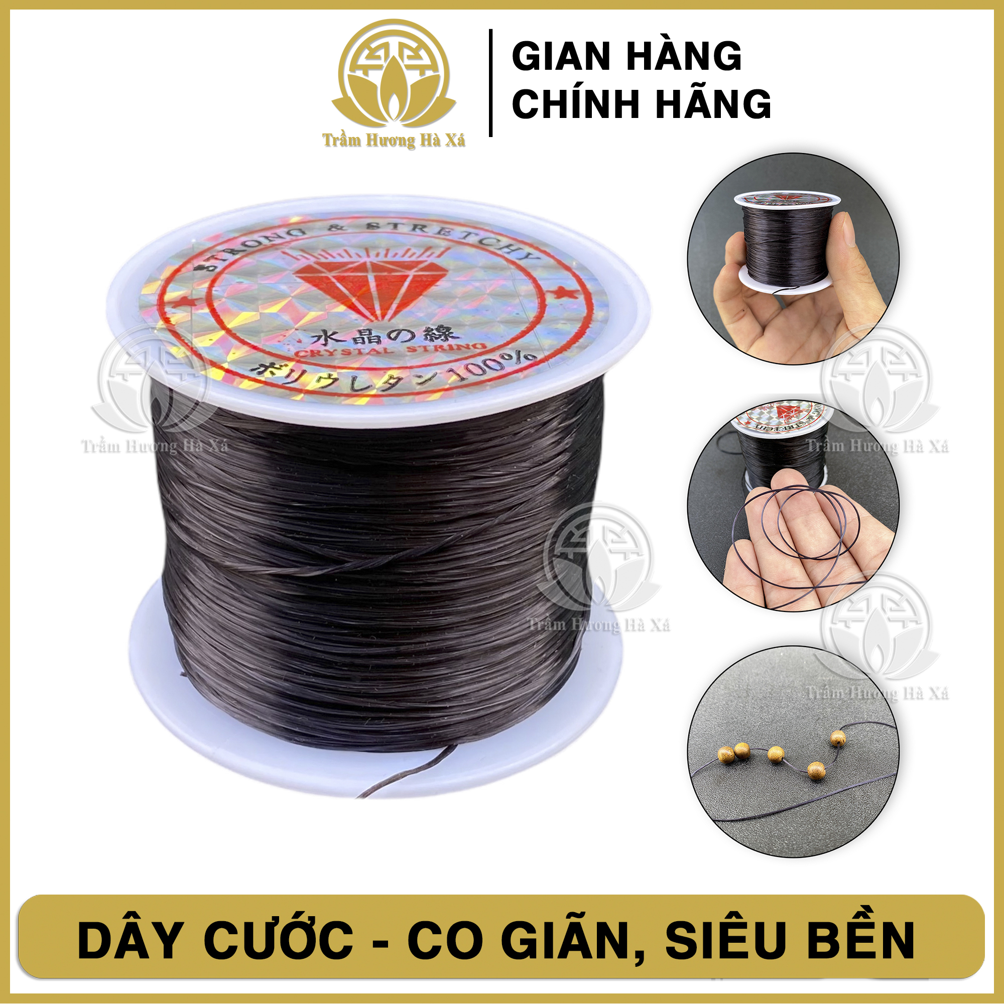 Cuộn dây co giãn xỏ vòng tay, đính cườm, xâu vòng cổ, xâu chuỗi, đàn hồi tốt, siêu bền