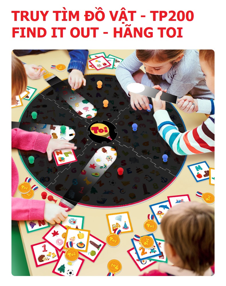 Trò chơi TRUY TÌM ĐỒ VẬT chính hãng TOI - FIND IT OUT - mẫu màu đỏ cho bé 3 tuổi