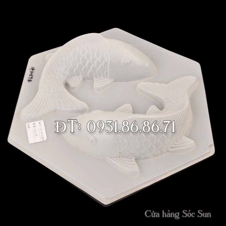 Khuôn 2 con cá chép tròn loại 31 cm - Mã số 1738