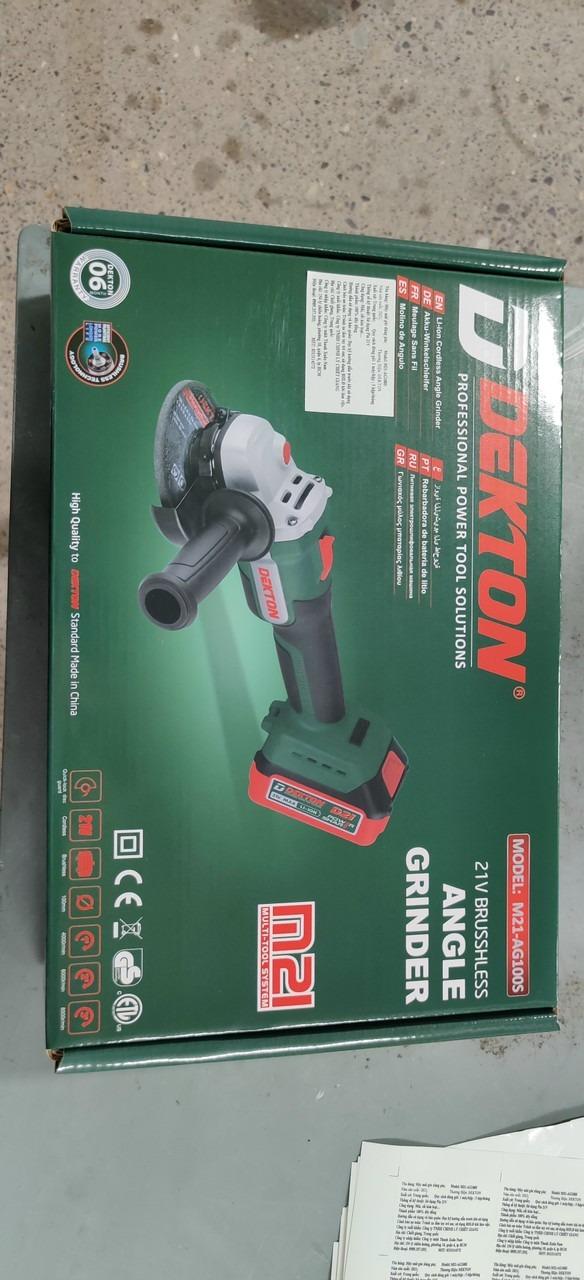 MÁY MÀI GÓC DÙNG PIN LI-ION 21V 100mm DEKTON M21-AG100S - HÀNG CHÍNH HÃNG