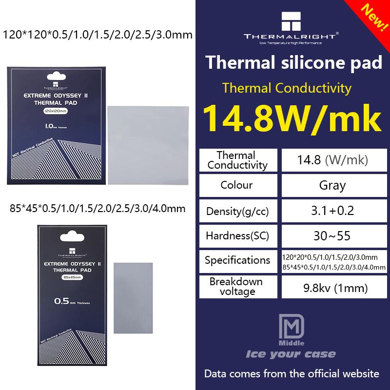 Thermalright ODYSSEY Tản Nhiệt Miếng Lót Silicone CPU/GPU Card Đồ Họa Miếng Lót Nhiệt Bo Mạch Chủ Silicone Miếng Lót Mỡ Đa Kích Thước