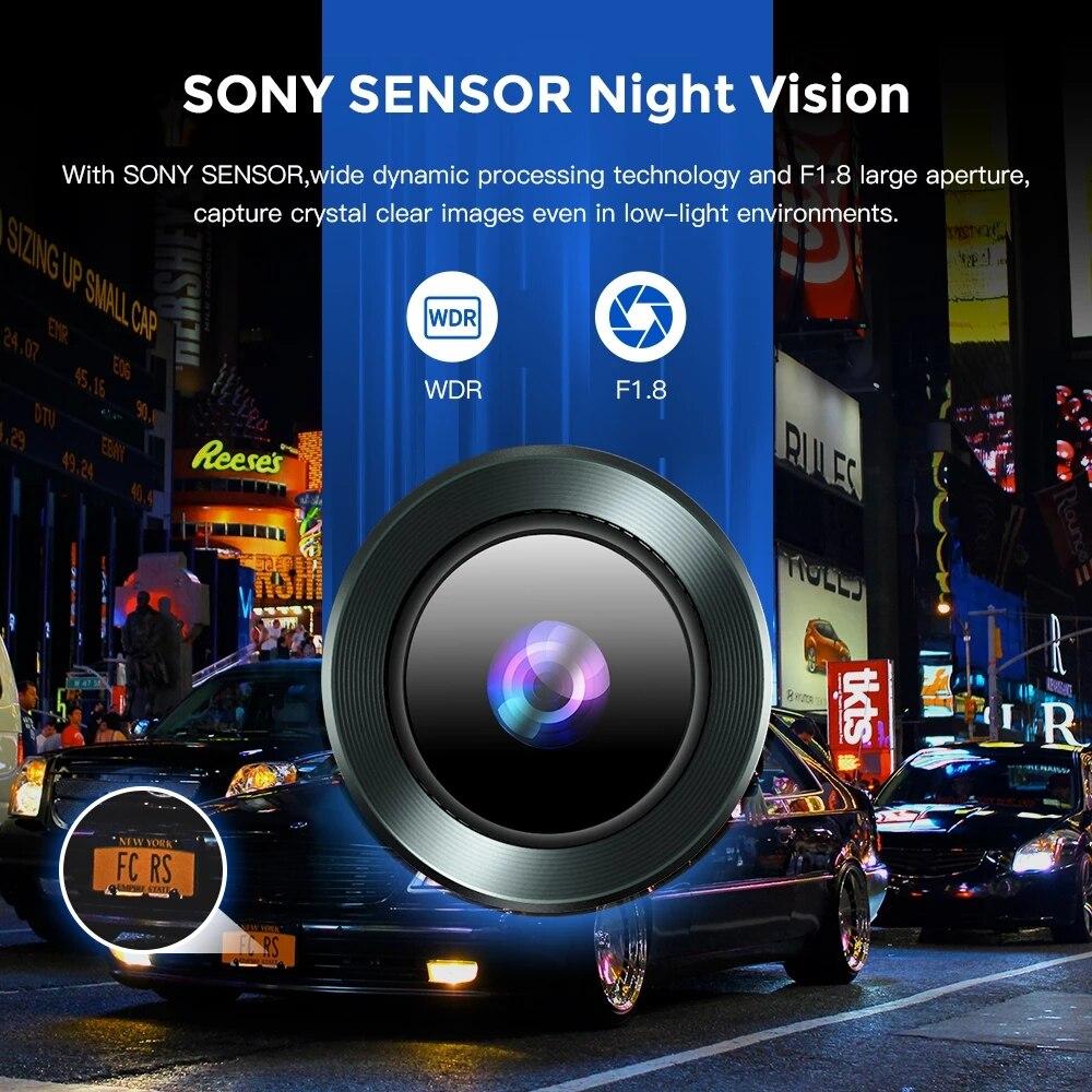 Camera hành trình 3 ống kính siêu nét 2K, cảm biến Sony