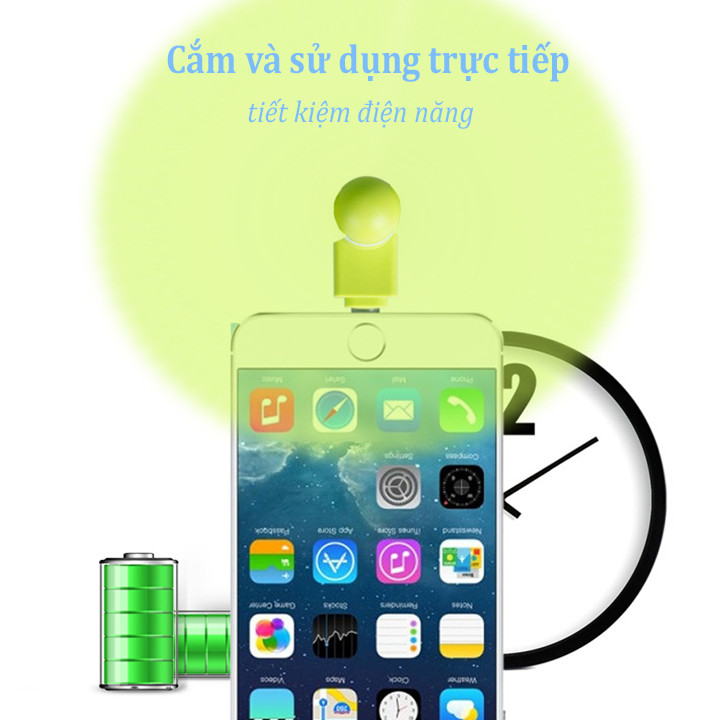 Quạt 2 cánh mini sử dụng cho điện thoại IPhone (màu ngẫu nhiên)