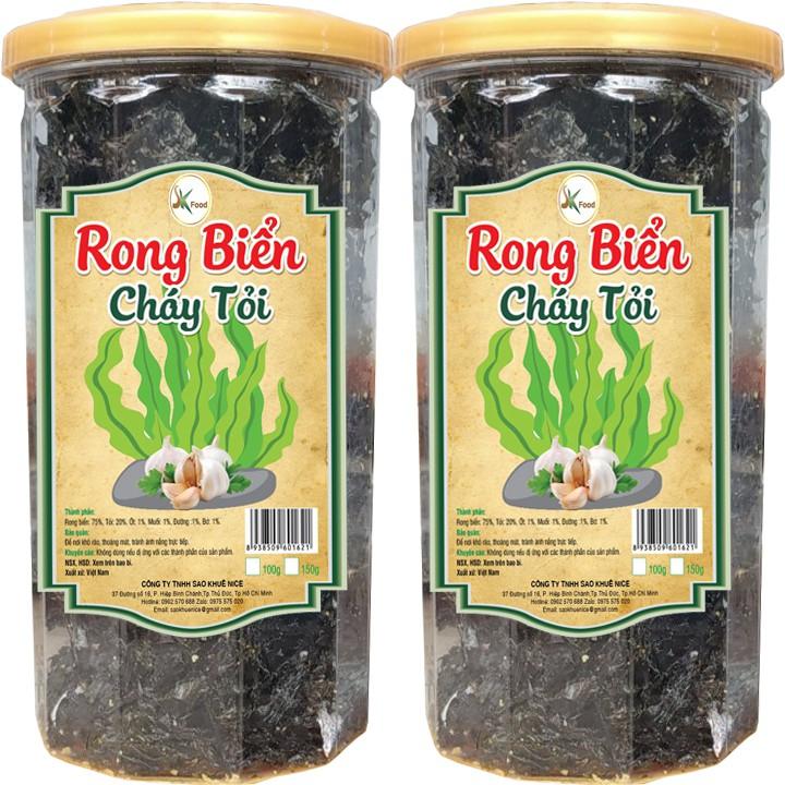 Rong Biển Cháy Tỏi Ớt Thơm Ngon - Combo 2 Hũ Mỗi Hũ 100G HIỆU SK FOOD