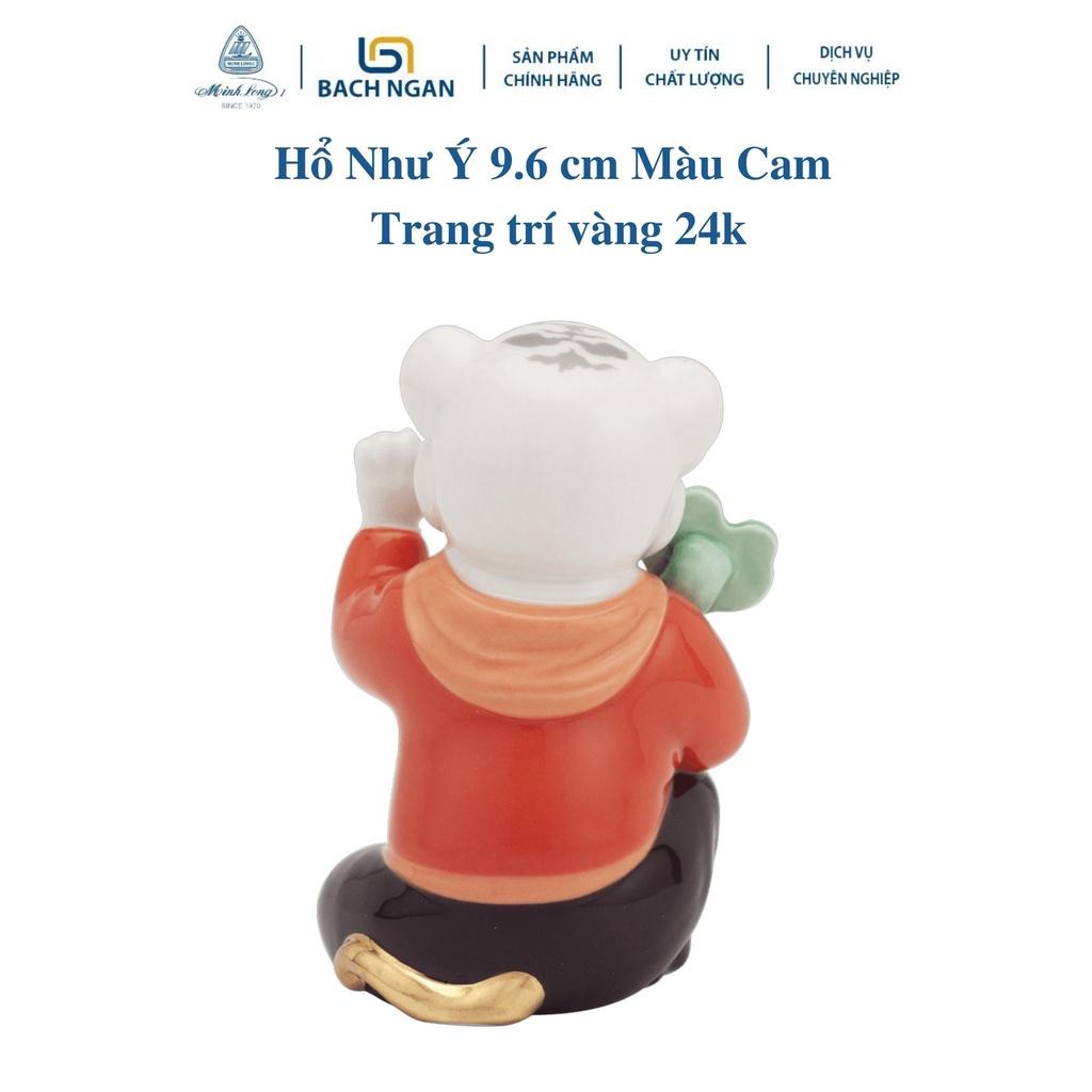 Tượng Hổ Như Ý Minh Long 9.6 cm Trang trí Vàng 24K Nhiều Màu Hàng đẹp dùng trang trí nhà cửa, nội thất, tặng quà tết