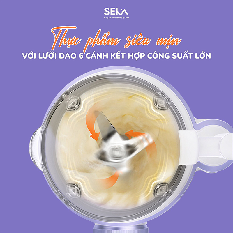 Máy làm sữa hạt mini, Máy xay sữa hạt đa năng SEKA SK320 600ml công suất 600W 5 chức năng bảo hành 12 tháng - Hàng chính hãng