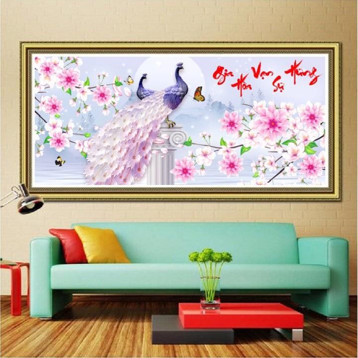Tranh đính đá Gia Hoà Vạn Sự Hưng I 110x55cm I LV257
