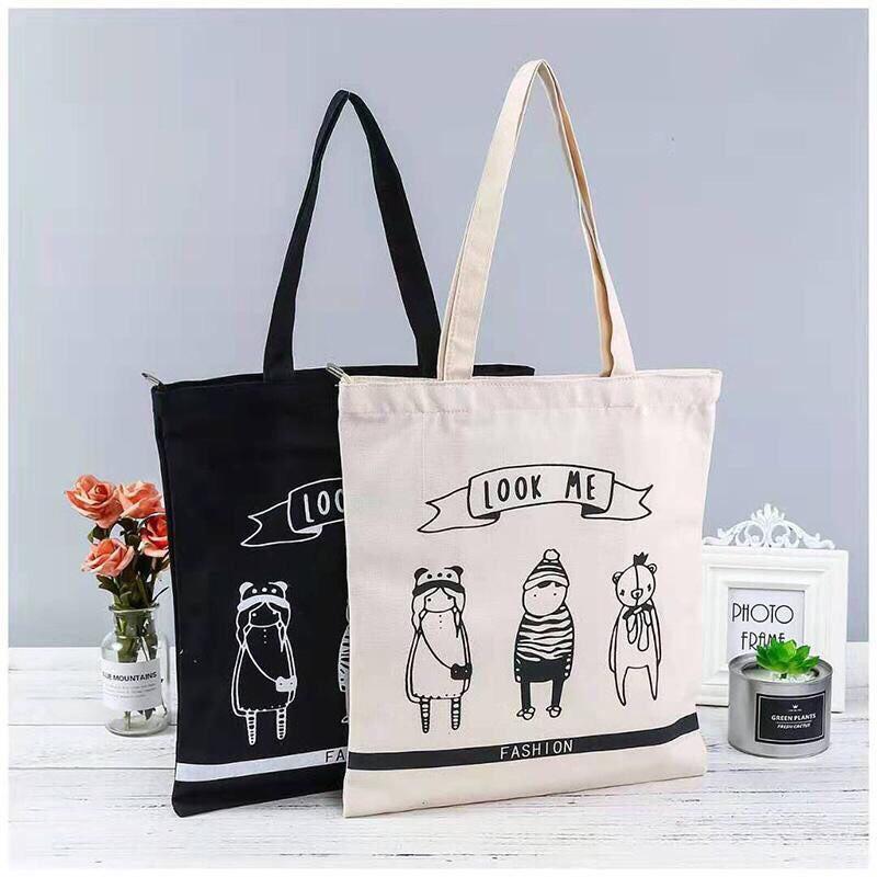 Túi tote vải canvas 3 người Siêu hot tặng quà xinh