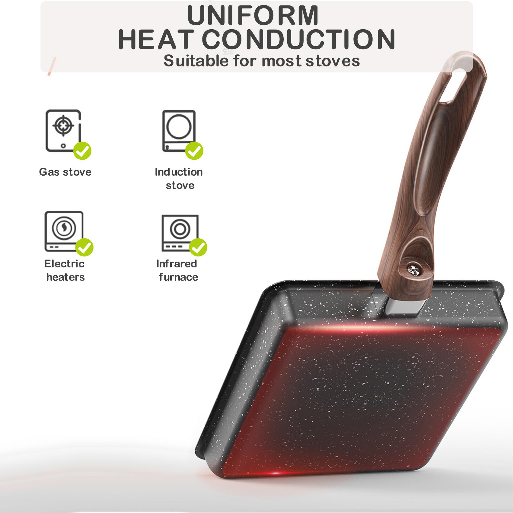 Chảo chiên chống dính không cần dầu phong cách nhật bản hình vuông