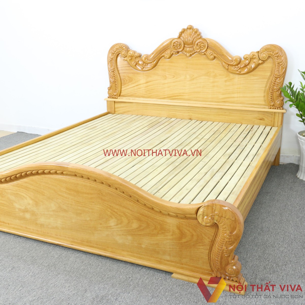 Giường Ngủ Gõ Đỏ Chạm Hoa Văn Tân Cổ Điển Cao Cấp