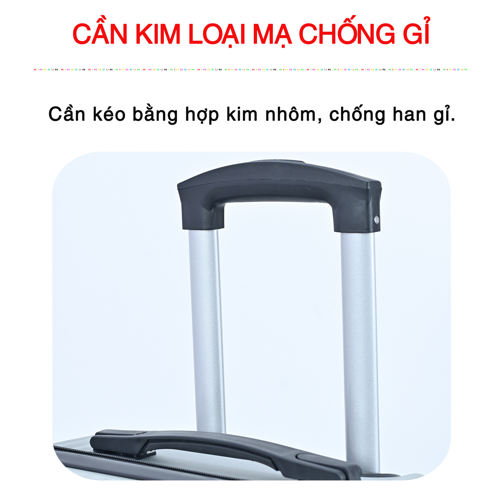 Vali du lịch kéo cao cấp Size 24inch- Chất lượng cao KS-155 - Bạc