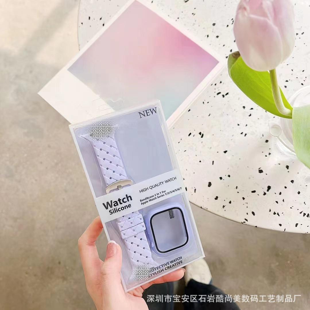 Phong cách mới nhất phù hợp với apple watch applewatchS7 mẫu dệt vỏ và dây đeo đồng hồ iwatch bộ hai trong một
