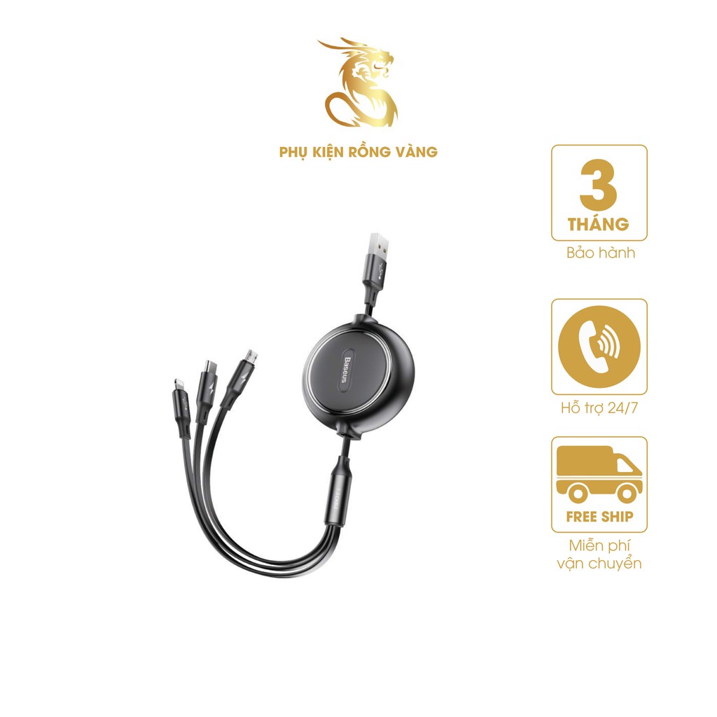 Cáp Sạc Đa Năng Baseus 3 Trong 1 CAMLT-ZY01
