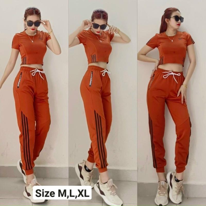 Bộ quần áo tập Gym nữ,áo croptop quần jogger tập nhảy zumba, aerobic,thể dục,chạy bộ,dã ngoại, picnic mẫu hot trend 2022