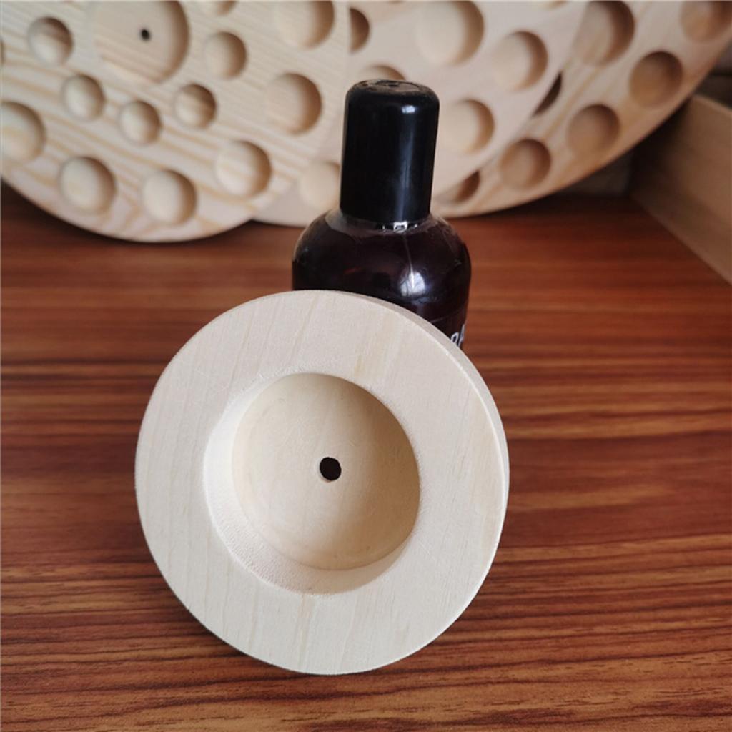 Essential Oil Bottle Display Stand Wooden Storage Organizer Rack Tray