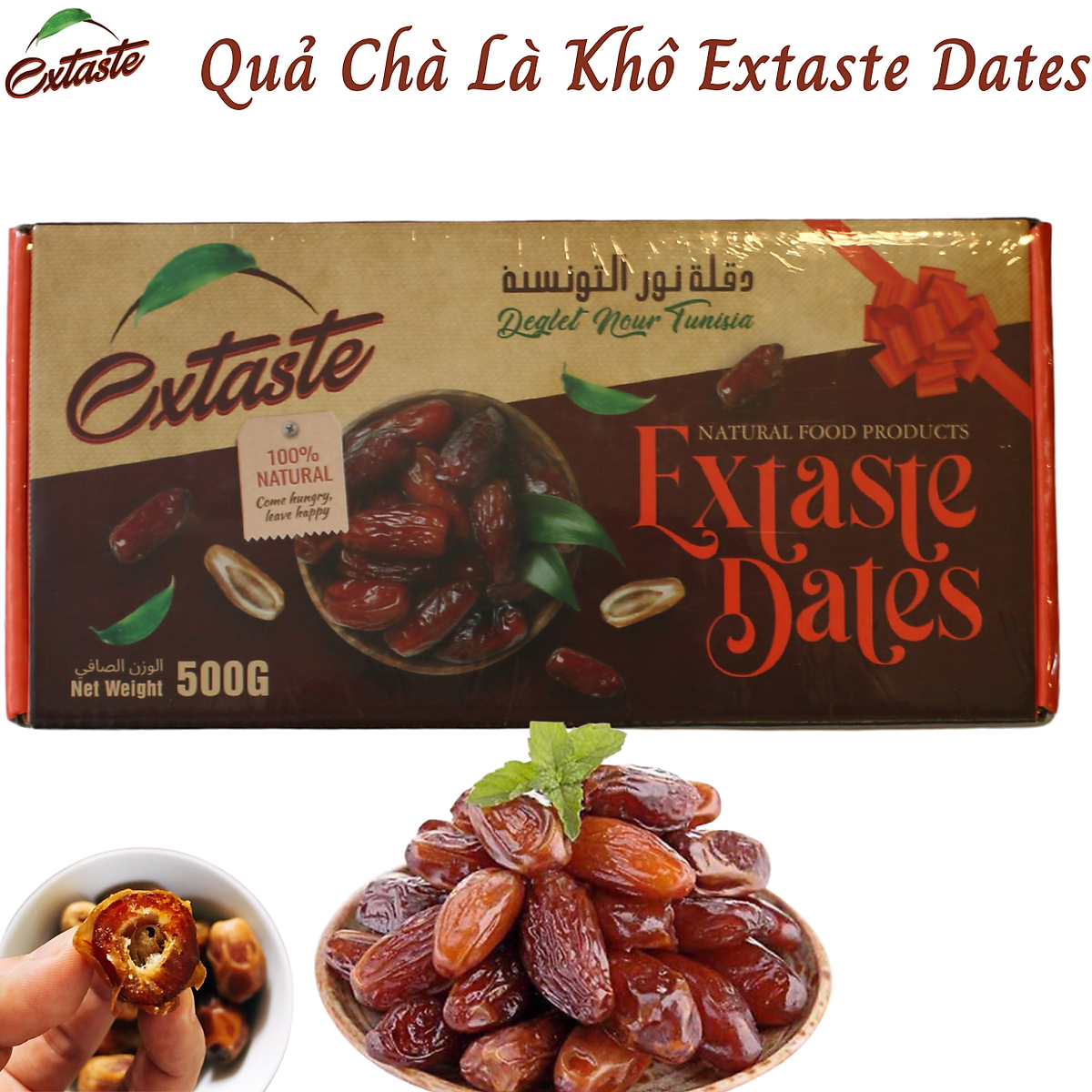 Quả Chà là khô Extaste Dates Tunisia Giàu chất dinh dưỡng và Chống oxy hóa – Món ăn ngon Tốt cho sức khỏe [QUÀ TẾT 2023]