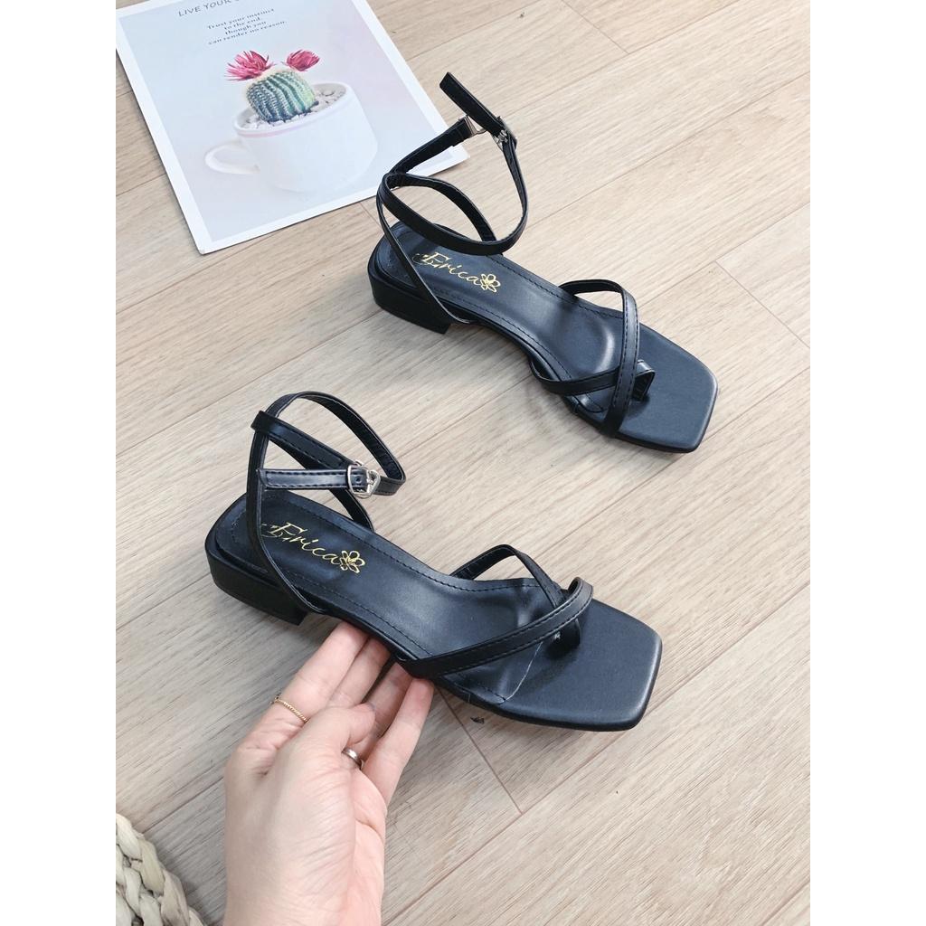 Sandal nữ gót 2 phân quai chéo xỏ ngón (Mã G44