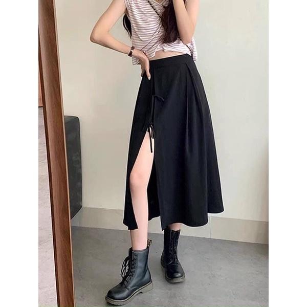 Chân váy xẻ nơ