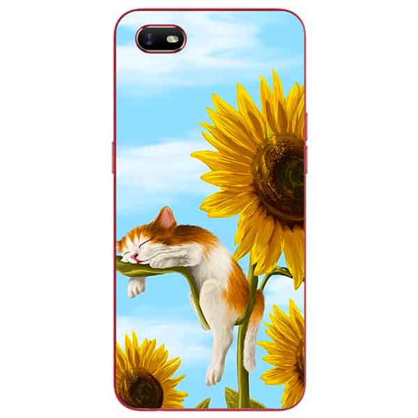 Ốp lưng in cho Oppo A1K Mẫu Mèo Ngủ