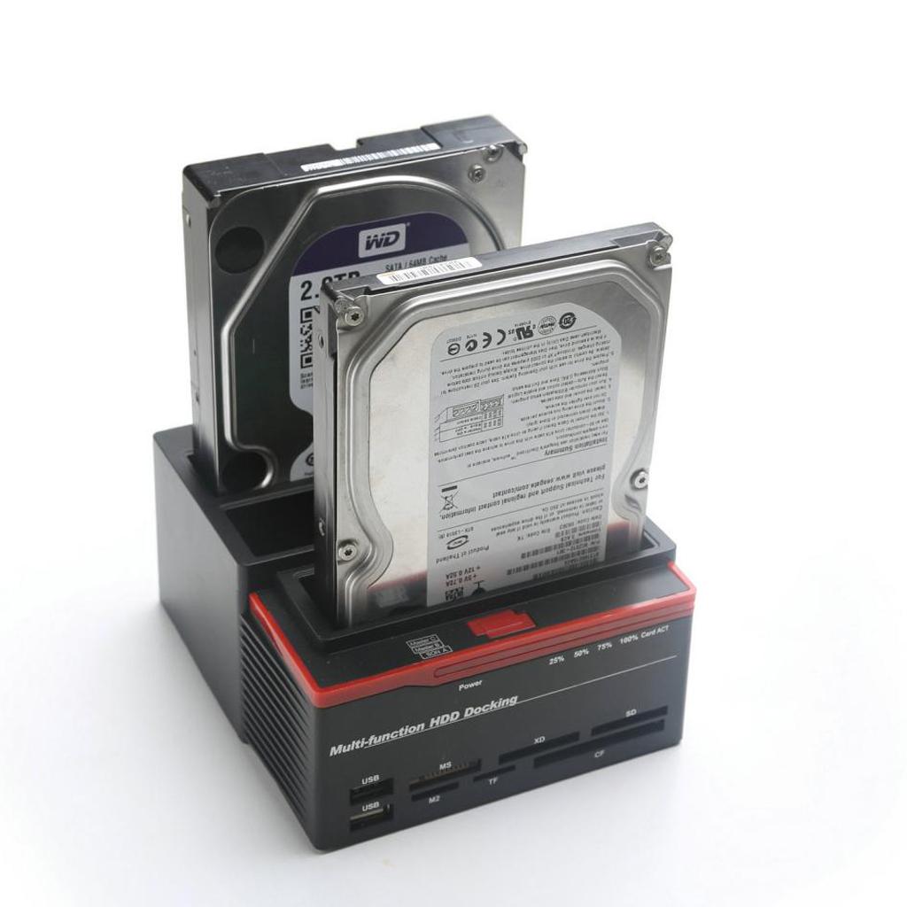 USB3.0 Docking Station 2.5/3.5'' SSD HDD SATA IDE Card Reader Dock Box EU