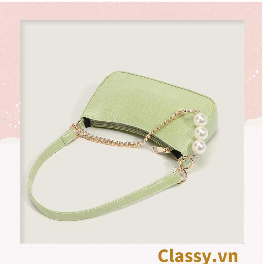 TÚI ĐEO VAI, TÚI KẸP NÁCH Classy DA CAO CẤP KIỂU DÁNG VINTAGE PHỐI XÍCH SANG CHẢNH
