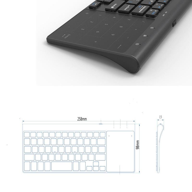 Bàn Phím Không Dây 2.4G Với Số Bàn Di Chuột Chuột Mỏng Bàn Phím Số Cho Android Windows Máy Tính Để Bàn Laptop Tivi Box