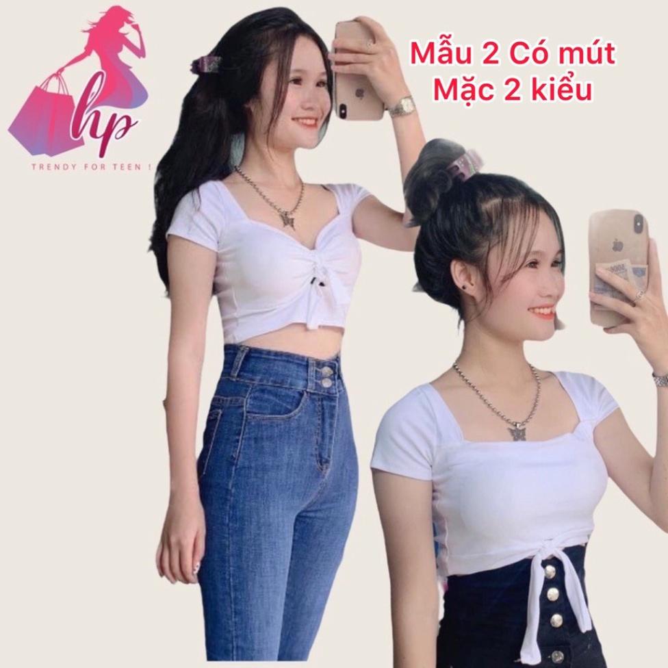 Áo kiểu croptop nữ đẹp ôm body tay dài cổ vuông sexy phong cách hàn quốc cực dễ thương mẫu mới thời trang 2021-A22  -TE