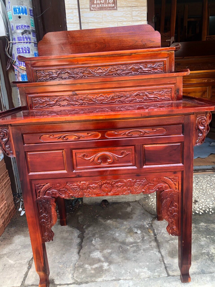 Bàn thờ bàn cúng tam cấp-bàn gia tiên 3 tầng gỗ tràm nhiều kích thước
