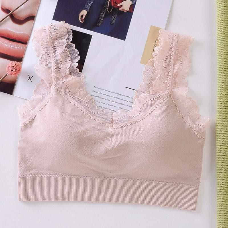 Áo lót nữ Croptop - Áo Bra nữ thể thao viền ren siêu mát- BRA918