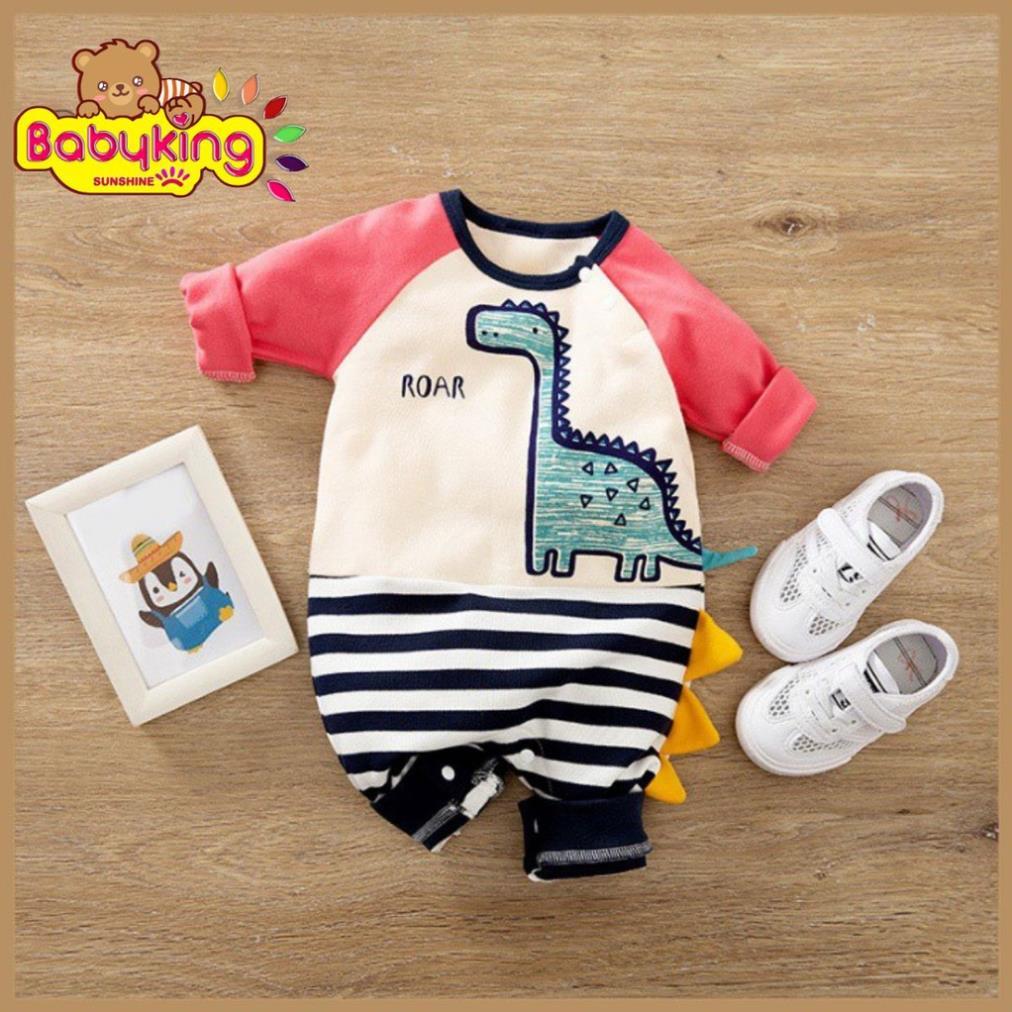 BodySuit giáng sinh noel cho bé,áo liền quần dễ thương dài tay kiểu khủng long tím đỏ ,cotton 100%,Aiueo Nhật.