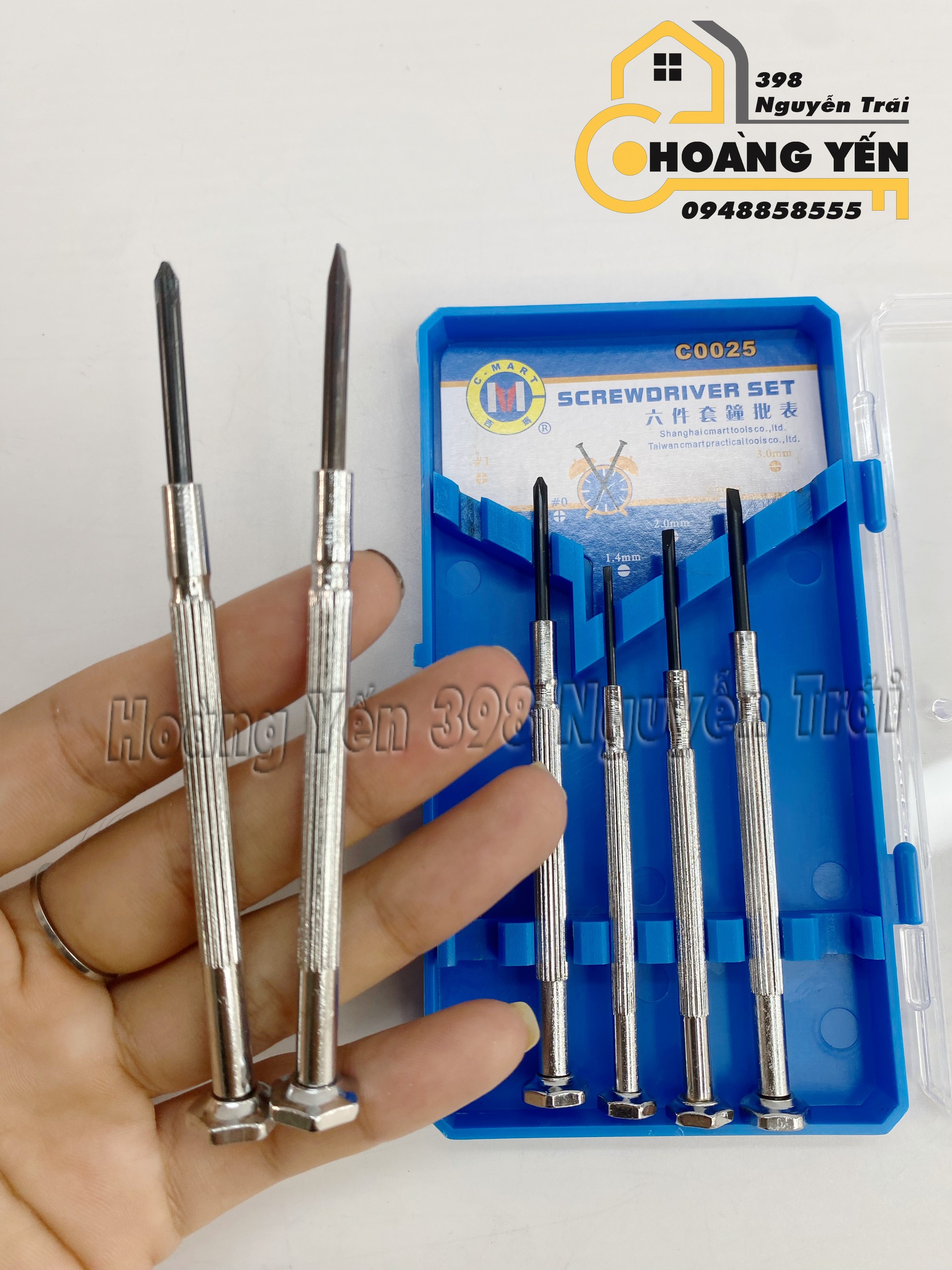 Bộ tua vít sửa đồng hồ, Bộ tua vít sửa điện thoai, bộ tua vít vặn chi tiết nhỏ 6 cái C-Mart C0025
