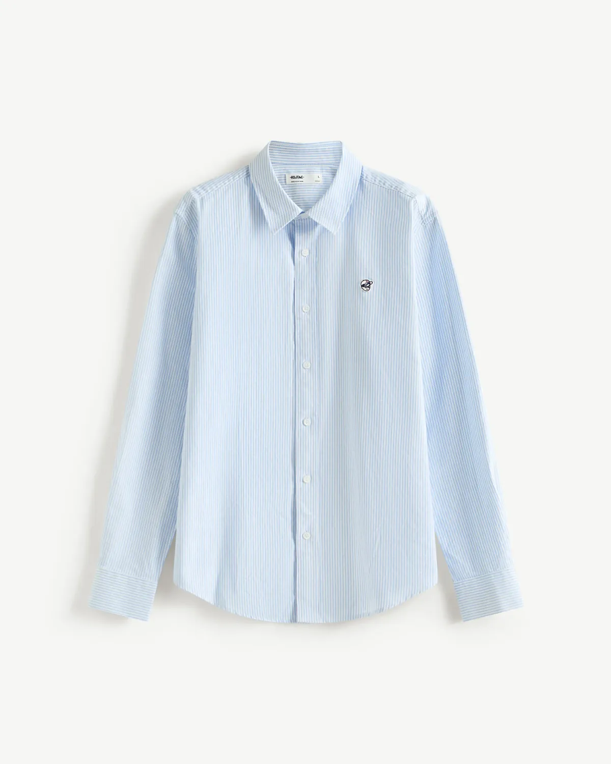 Áo sơ mi nam vải oxford sọc có miếng patch ngực Form Fitted - ROUTINE 10S26SHL003