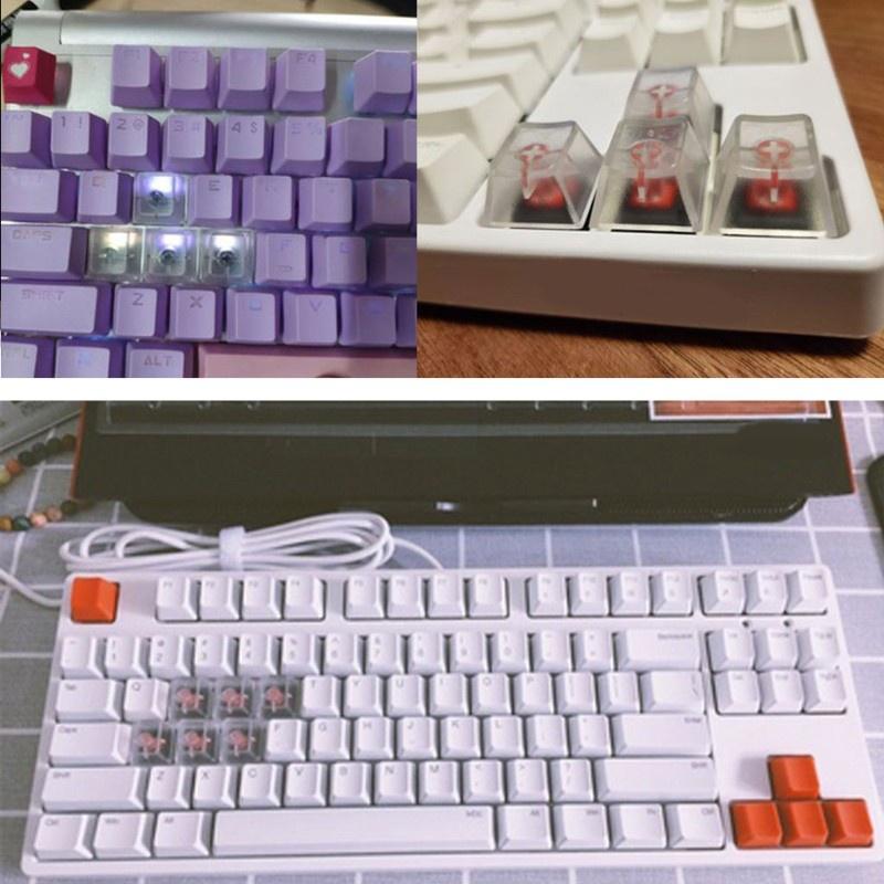 HSV 10Pcs Transparent ABS Keycaps Mechanical keyboard Matte Backlit Key caps For Cherry Gateron Kailh Switch R4 R3 R2 R1