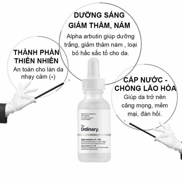 Tinh Chất Dưỡng Trắng Mờ Thâm Nám The Ordinary Alpha Arbutin 2% + HA 30ml