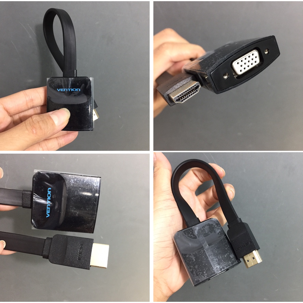 Cáp chuyển đôi tín hiệu HDMI male ra VGA female 15cm Vention 74345 - Hàng chính hãng
