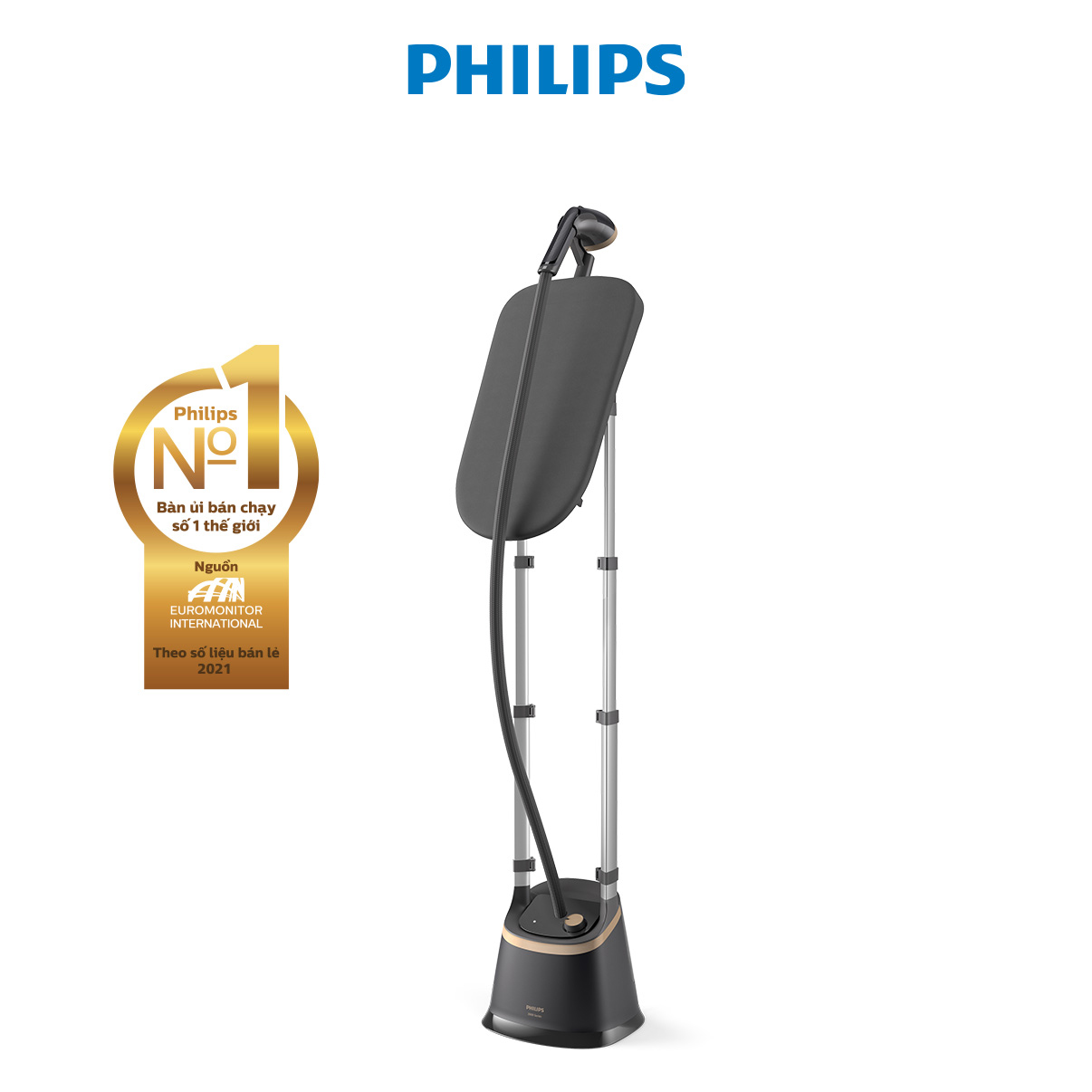 Bàn Ủi Hơi Nước Trụ Đứng Philips STE3170 /80 Có Cầu Ủi StyleBoard nghiêng, Premium (2000W) - Hàng Chính Hãng