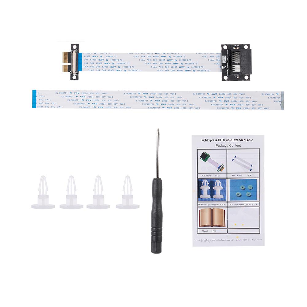 Cáp mở rộng PCI-E 1X đến 1X Bộ nối dài 36Pin FPC linh hoạt đầu nối lắp đặt theo chiều ngang