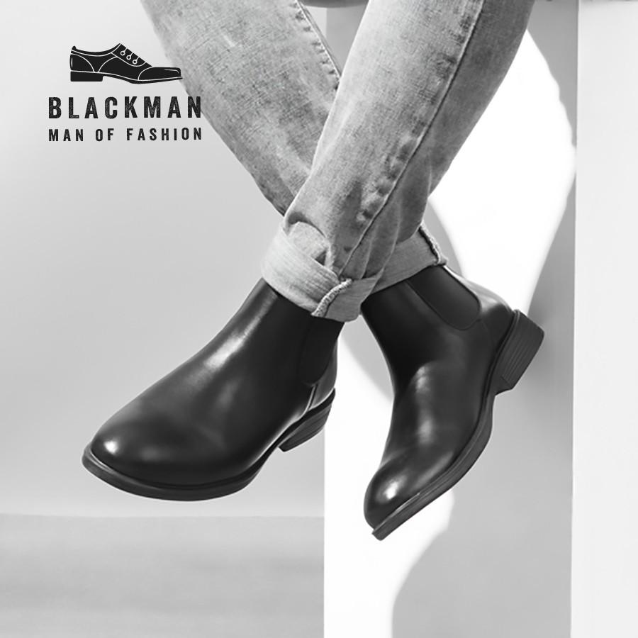 Giày cổ cao nam chelsea boots da bò cao cấp thời trang Blackman GD111