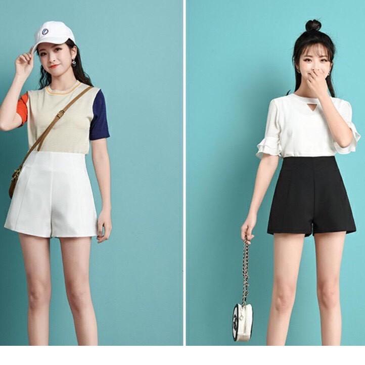 Quần short đùi nữ khóa lưng chất vải tuyết mưa cao cấp