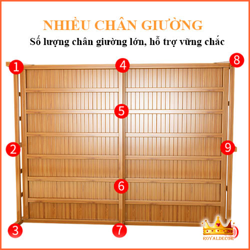 Giường Tre Gấp Gọn Thông Minh ROYALDECORHN - Giường Tre Tiện Lợi Tiết Kiệm Không Gian, Chất Liệu Thiên Nhiên An Toàn - Nội Thất Phòng Ngủ, Nhà Vườn