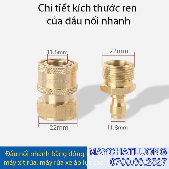 BỘ NỐI NHANH ĐỒNG THAU 22MM