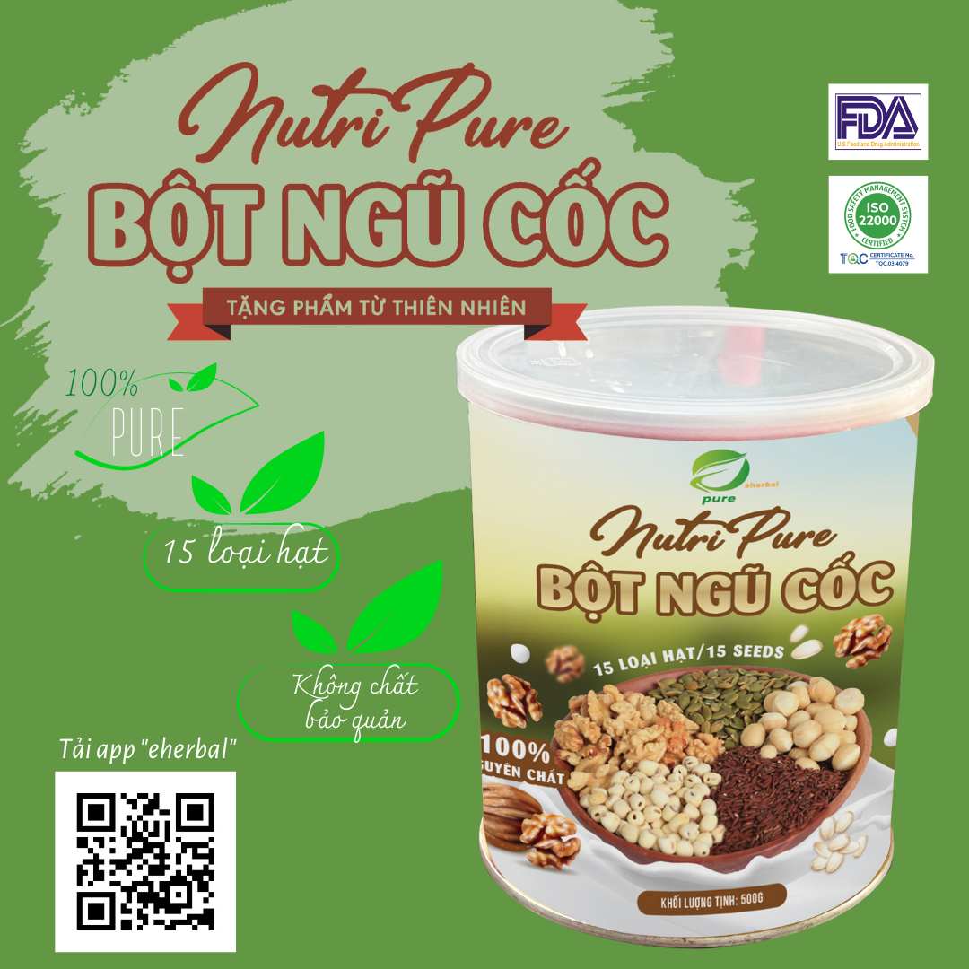 Ngũ cốc Nutripure Lon cao cấp Eherbal ( lon 500g)