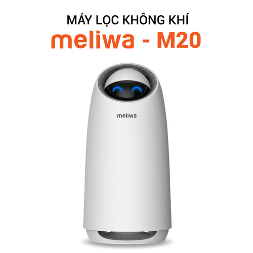 Máy lọc không khí thông minh Meliwa M20 nhỏ gọn, lọc bụi mịn, lông thú cho phòng ngủ bộ lọc HEPA giúp kháng khuẩn - Hàng Chính Hãng