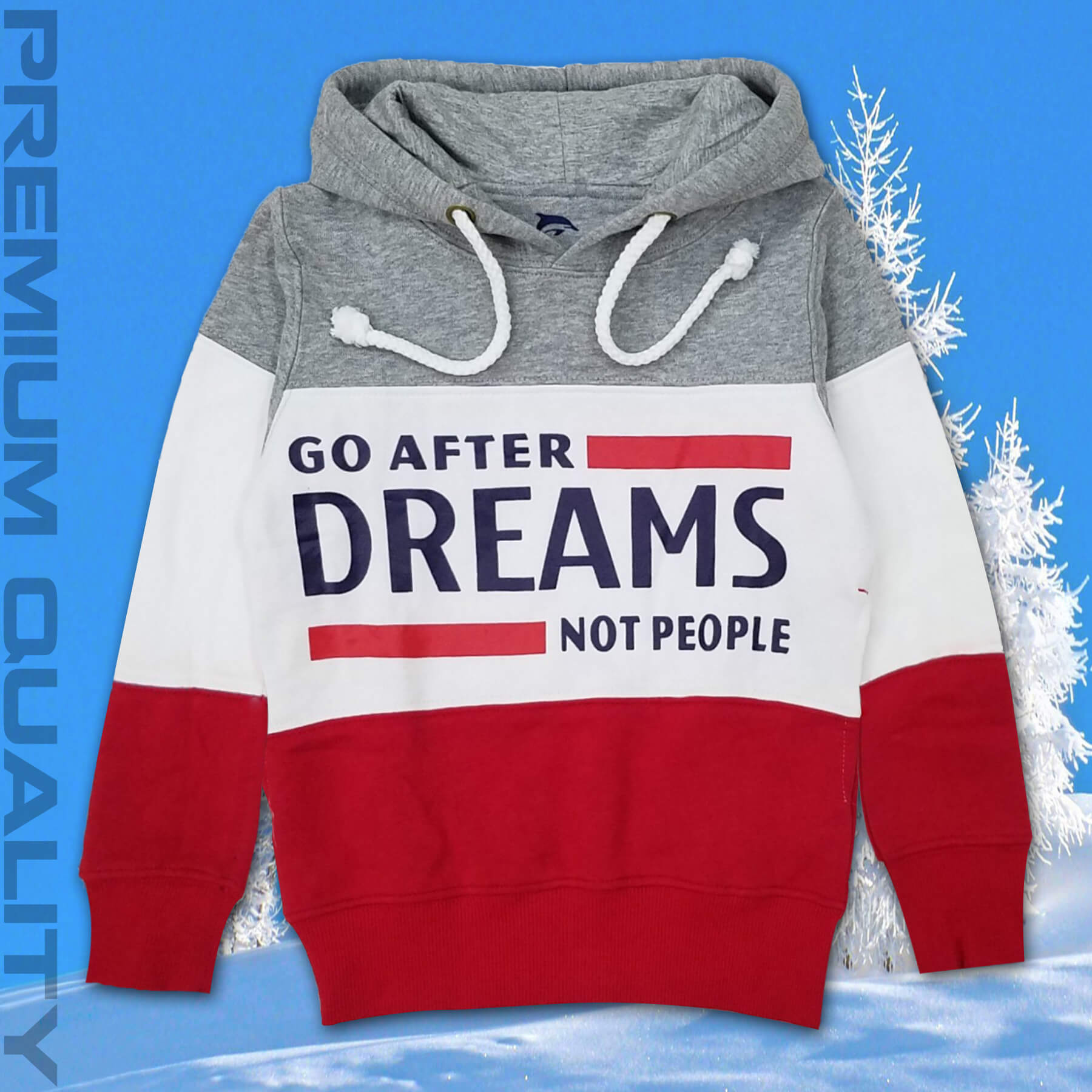 ÁO HOODIES TRẺ EM CATRIO HÌNH DREAMS phối màu xám trắng đỏ là áo nỉ mũ cotton bé trai, bé gái 6 tuổi 10 tuổi và 14 tuổi (23kg đến 50kg) thuộc BST quần áo trẻ em mùa thu đông CATRIO 2021