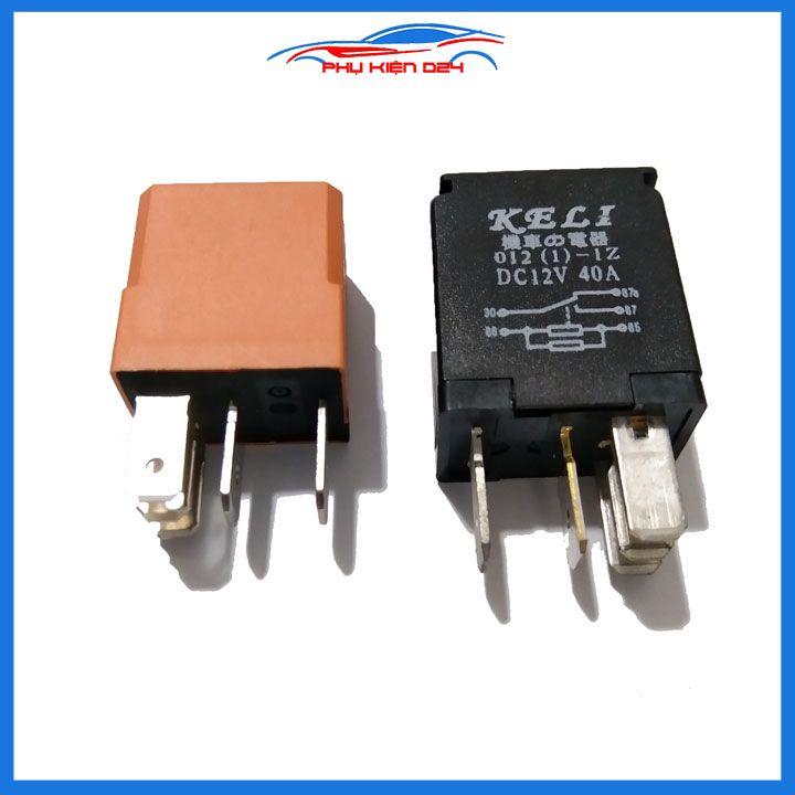 Rơ le, relay điều hòa ô tô 4 chân chịu dòng 40A điện áp 12V/24V hai màu đỏ, cam