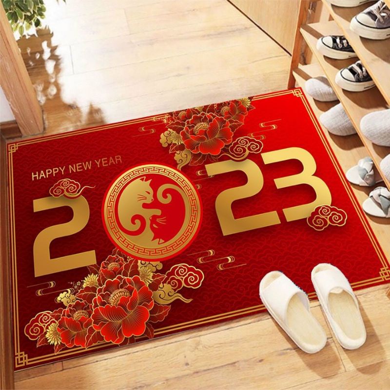 Thảm Lau Chân 3D 2023 Sắc Đỏ Đón Tết Cực Đẹp